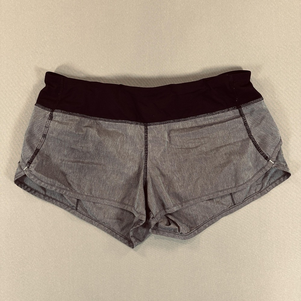 Lululemon Shorts Womens 8 Gray High Rise 2.5 Inseam Running Athletic Pockets
